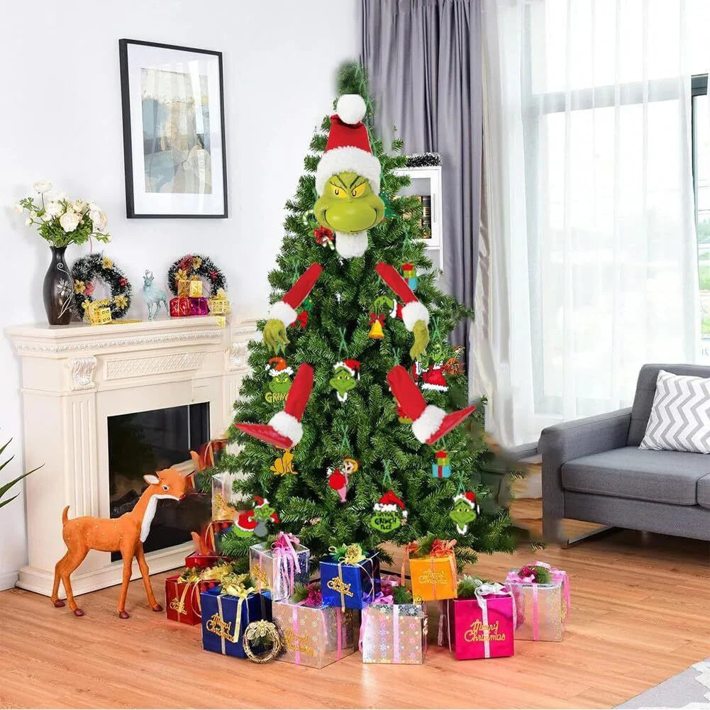 ENFEITE NATAL CRIATIVO EXCLUSIVO GRINCH ESCONDIDO NA ÁRVORE DE NATAL 5 ...