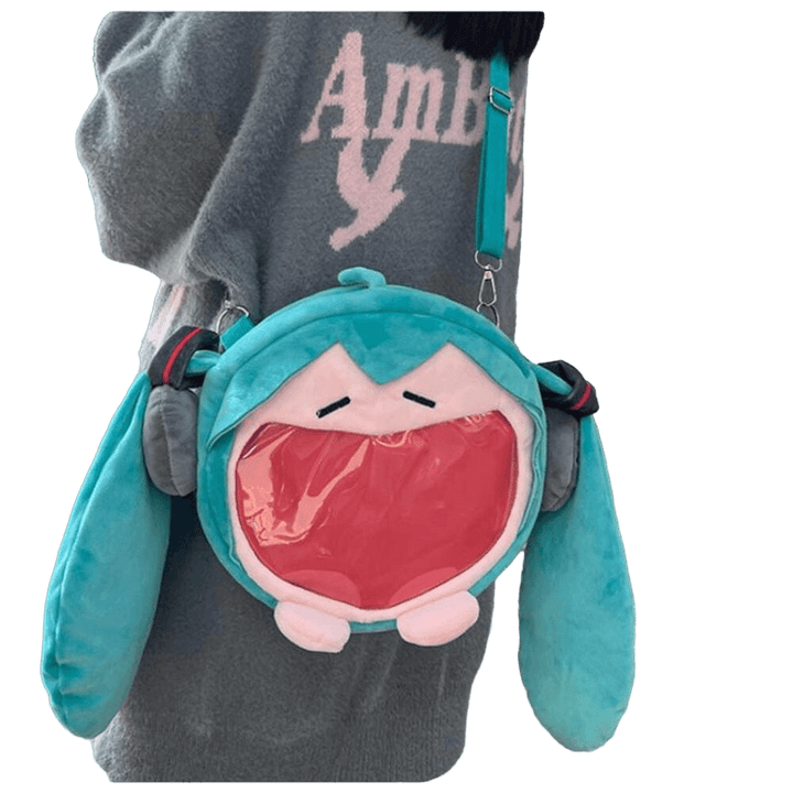 BOLSA TRANSVESAL DE OMBRO PELÚCIA ITA BAG HATSUNE MIKU VOCALOID - NiponCosplay