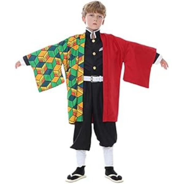 Cosplay Fantasia Tomioka Demon Slayer Kimetsu no Yaiba Kamado Infantil Pronta Entrega