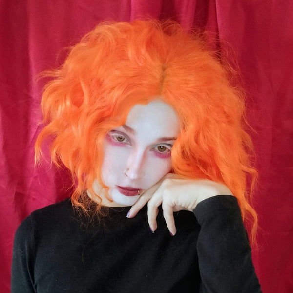 Peruca Cosplay Fantasia Halloweem Mad Hatter Chapeleiro Maluco Alice no País das Maravilhas
