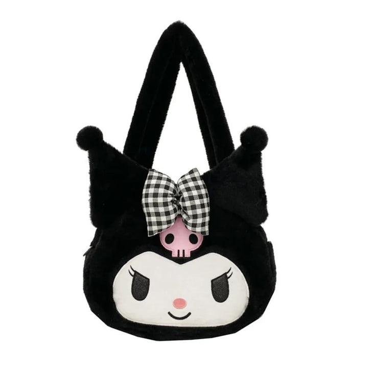 BOLSA DE OMBRO PELÚCIA CABEÇA HELLO KITTY KUROMI CINNAMON MY MELODY - NiponCosplay