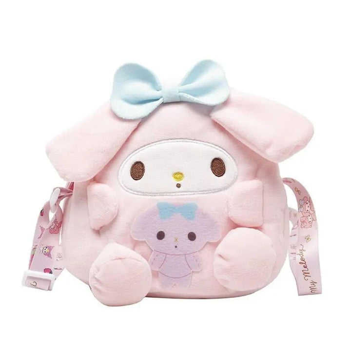 BOLSA PELÚCIA OMBRO FOFA POMPOM PURIM KUROMI MY MELODY CINNAMON ROLL - NiponCosplay