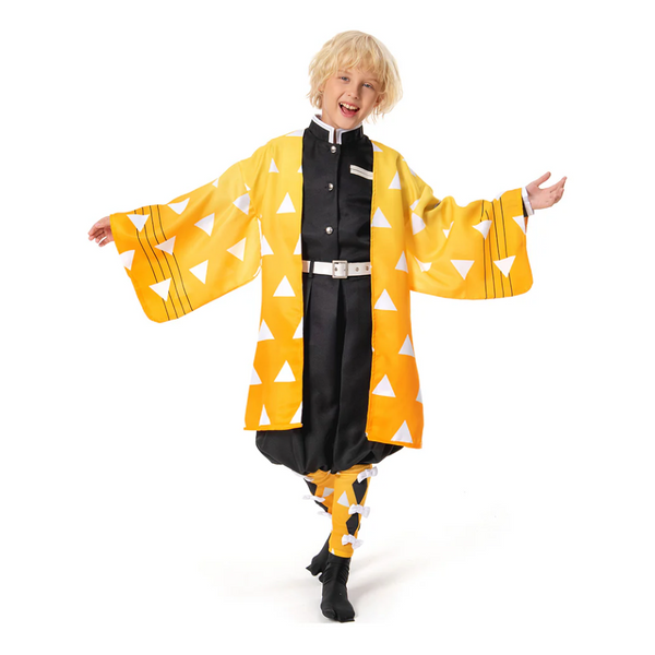 Cosplay Fantasia Zenitsu Agatsuma Kimetsu No Yaiba Demon Slayer Infantil