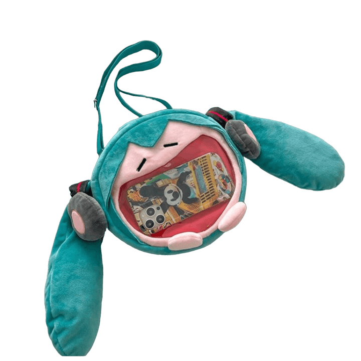 BOLSA TRANSVESAL DE OMBRO PELÚCIA ITA BAG HATSUNE MIKU VOCALOID - NiponCosplay