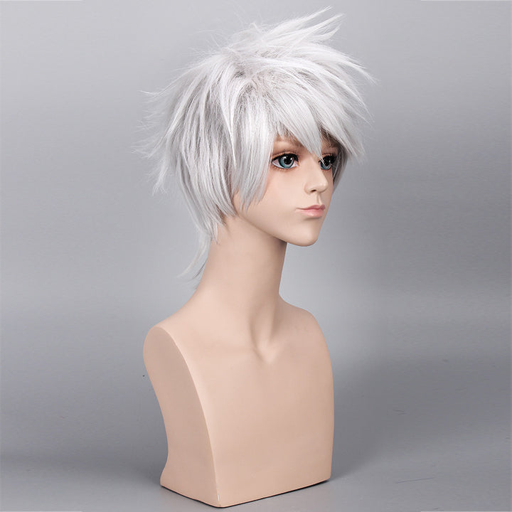 PERUCA PRATA COSPLAY FANTASIA HALLOWEEN CARNAVAL 35 CM REPICADA - NiponCosplay