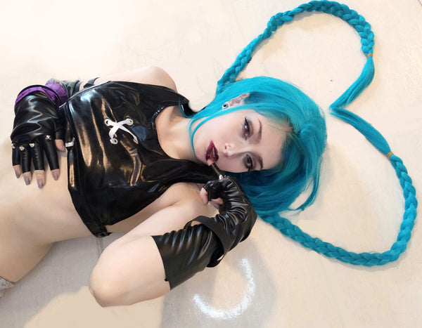 Peruca Jinx Arcane League of Legends
