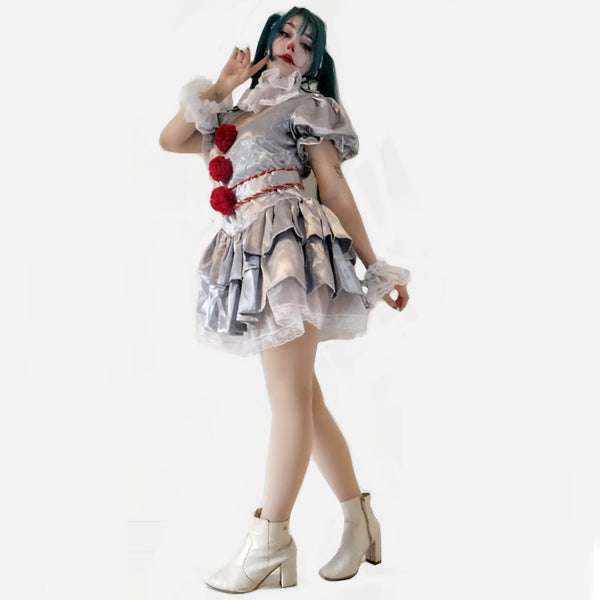 COSPLAY FEMININO IT A COISA PENNYWISE PENIWISE HALLOWEEN ADULTO PREMIUM STEPHEN KING
