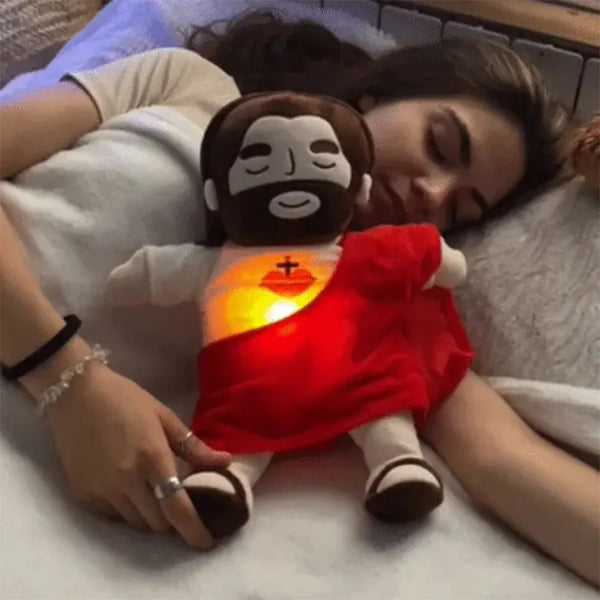 Pelúcia Natal Jesus Cristo 38CM Respira e Acende