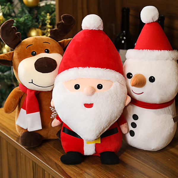 Pelúcia Natal Fofa Linda Kawaii Papai Noel Rena Boneco de Neve 20cm