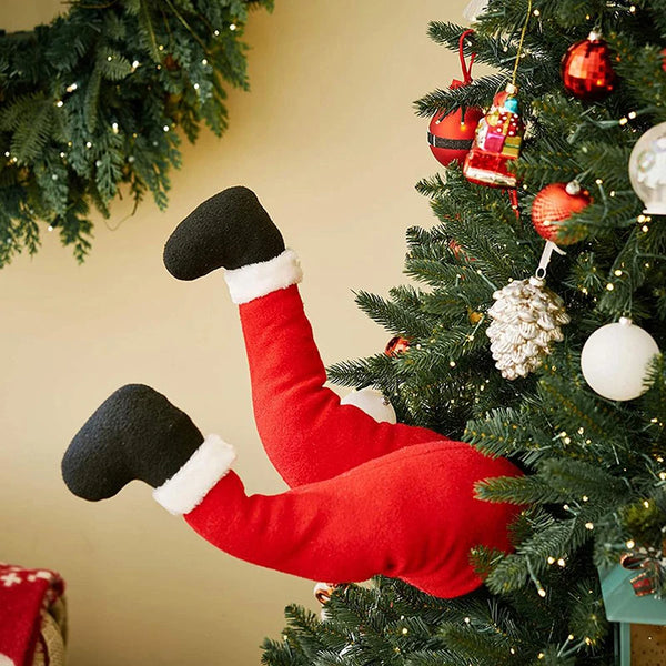 Enfeite Natal Criativo Pernas Papai Noel Moldelável