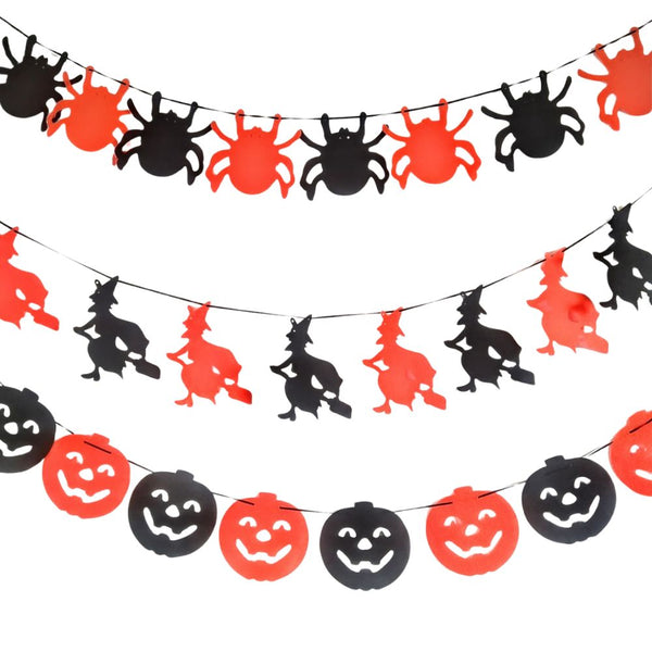 Varal Bandeirinhas Fetro Decoração Enfeite Halloween 3m