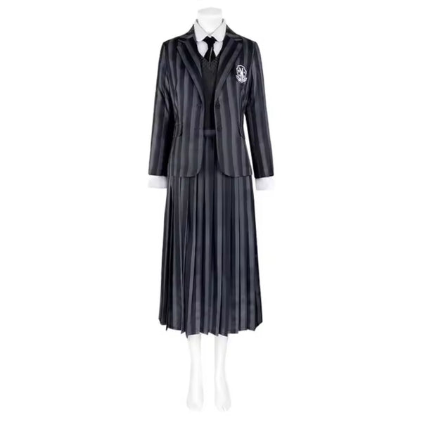 Cosplay Fantasia Wednesday Wandinha Vandinha Addams Uniforme Escolar Netflix