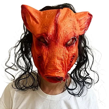 MÁSCARA COSPLAY FANTASIA LATÉX REALISTA HALLOWEEN PORCO AMANDA JOGOS MORTAIS